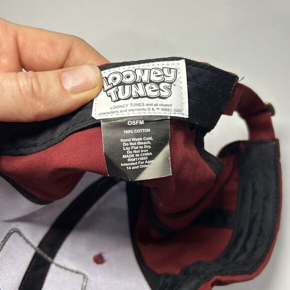 Vintage Team USA Hat Loony Toons Adult One Size Maroon Unisex Cap Bugs Bunny - Picture 4 of 5